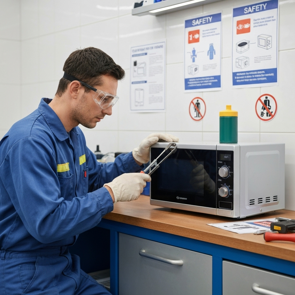Professional microwave repair safety service